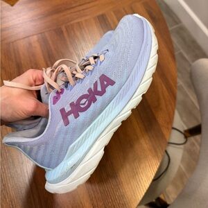 Hoka Light Purple Running Shoes with White Soles